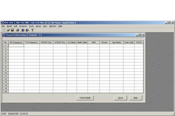 vue du KENWOOD Logiciel de programmation KW 2160
